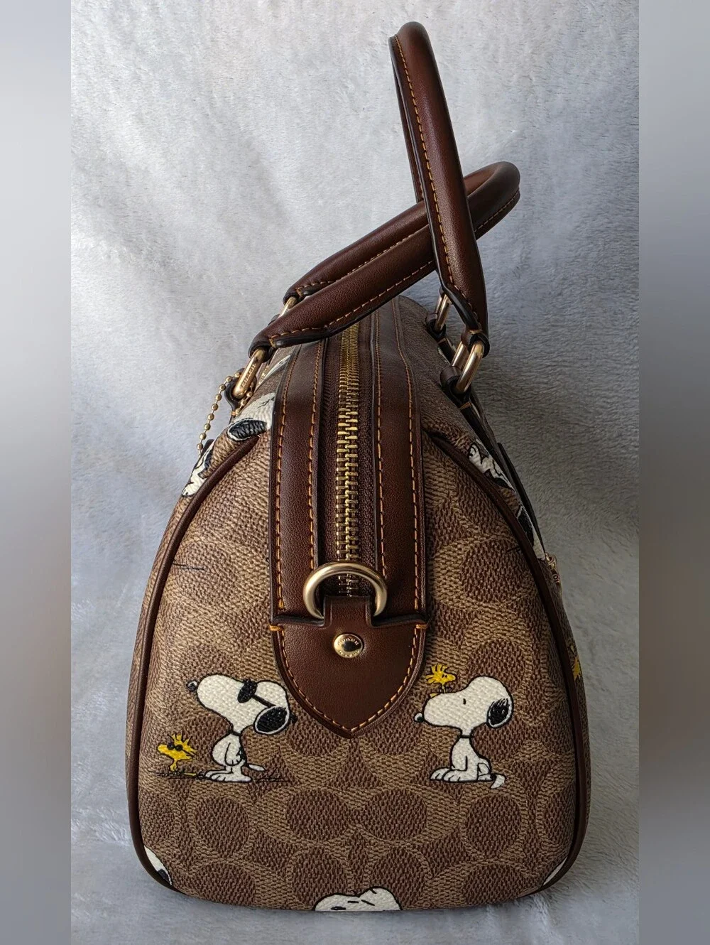 COACH Brown Snoopy Print Dome Satchel - Brown